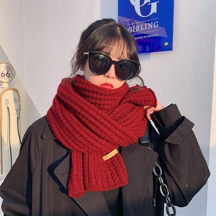 Men Scarf Wool - ผ้าพันคอไหมแคชเมียร์ถักหนา อุ่นสบาย ผ้าคลุมไหล่ยาวสำหรับฤดูหนาว ผ้าพันคอหนาสำหรับผู้หญิงและผู้ชาย เหมาะสำหรับการเดินทางและใช้ในออฟฟิศ