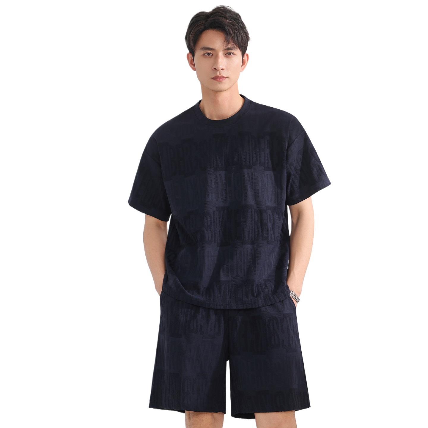 Men'S Fashion T Shirts - 【กางเกง 5 จุดที่ดีที่สุด】ชุดเสื้อยืดผู้ชายแฟชั่นฤดูร้อนคอกลมกีฬาลำลองปั่นจักรยานวิ่งออกกำลังกายทุกวันระบายอากาศได้สบาย