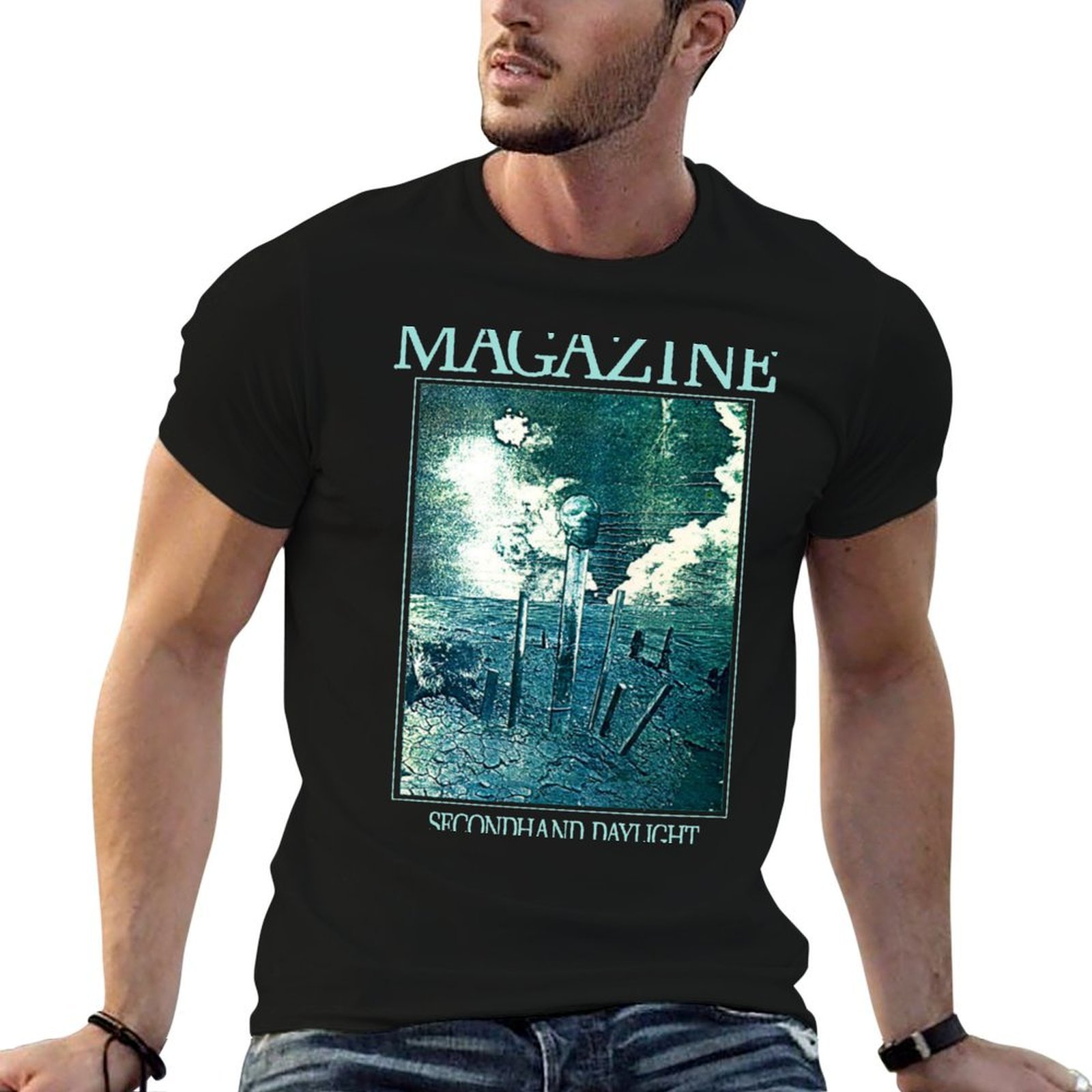 Mens Fashion Magazines - นิตยสาร - เสื้อยืดมือสองลายเดย์ไลท์ เสื้อยืดแฟชั่นฤดูร้อนลำลอง
