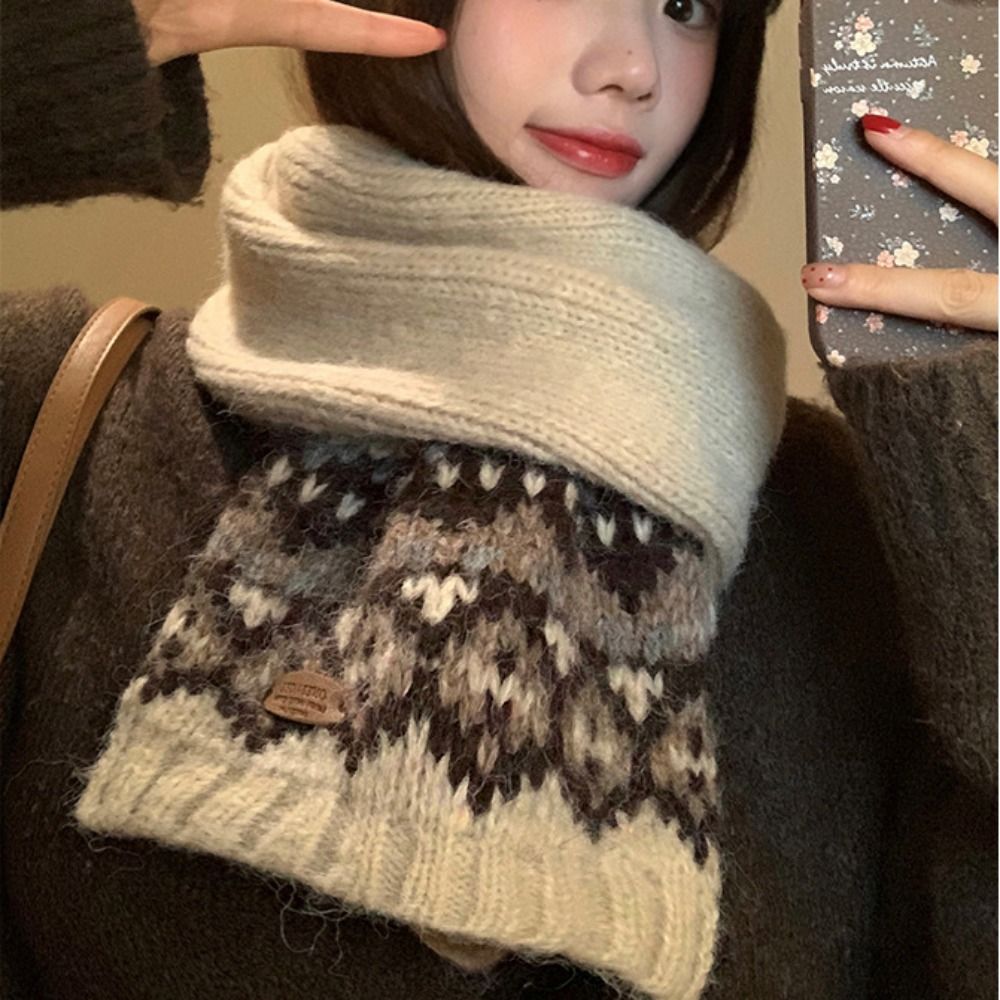 Men Scarf Wool - ผ้าพันคอไหมพรมลายแจ็คการ์ดแบบคลาสสิก ผ้าพันคอแคชเมียร์หนานุ่มสำหรับฤดูหนาว สไตล์เกาหลี ผ้าคลุมไหล่สไตล์แฟร์ไอล์ อุ่นสบาย สำหรับผู้หญิง/ผู้ชาย