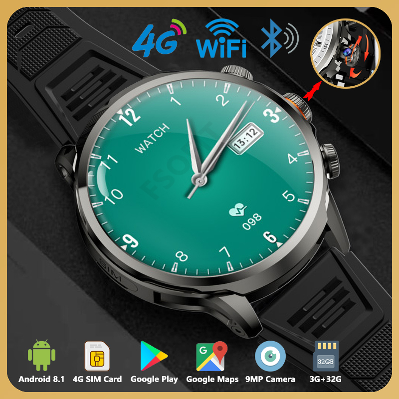 Men'S Fashion App - เครือข่าย 4G Android สมาร์ทวอทช์ 180 °