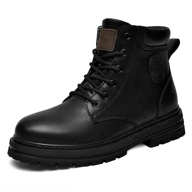 Fashion Men'S Boots - รองเท้าบูทหนังสีดำไซส์ใหญ่ 49 50 สำหรับฤดูหนาว แฟชั่นสไตล์อังกฤษ สำหรับผู้ชาย