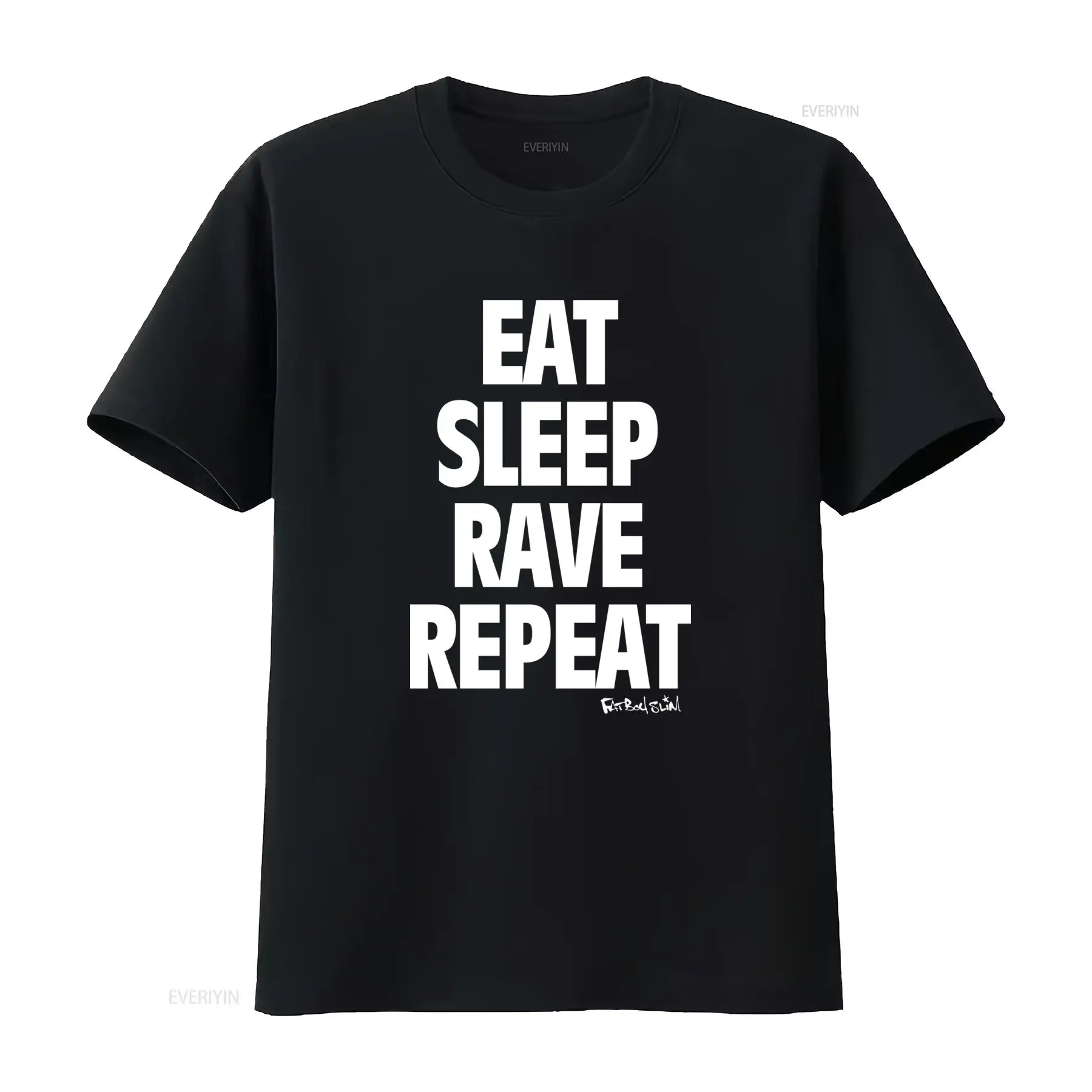 Men Fashion Rave - เสื้อยืด Fatboy Slim Eat Sleep Rave