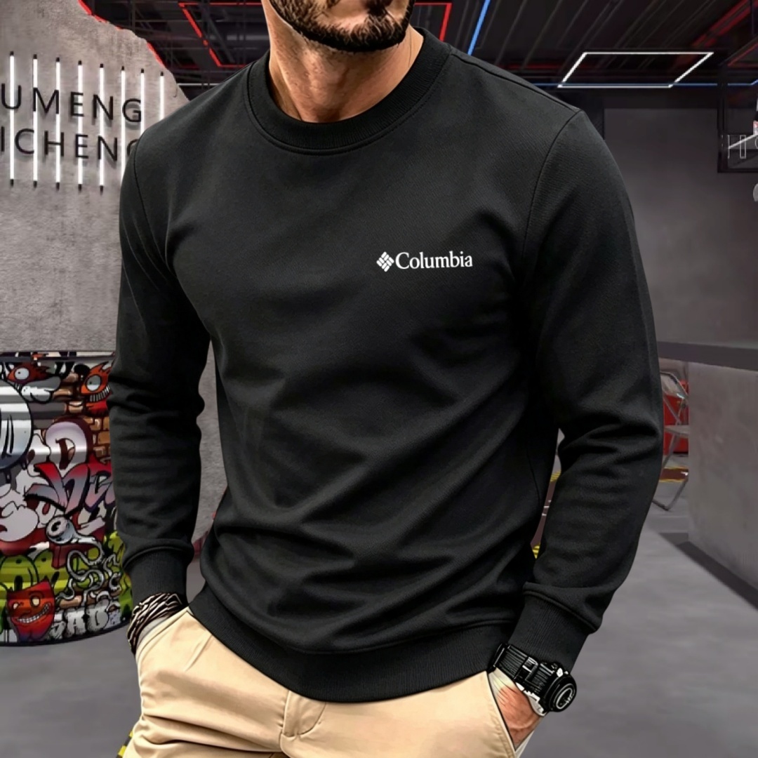 Men'S Fashion T Shirts - เสื้อยืดคอกลมแขนยาวผู้ชายแบรนด์หรูผ้าฝ้ายเนื้อนุ่ม แฟชั่นฤดูใบไม้ร่วง ปักลาย สไตล์เกาหลี ทรงหลวม เสื้อสเวตเตอร์ลำลอง
