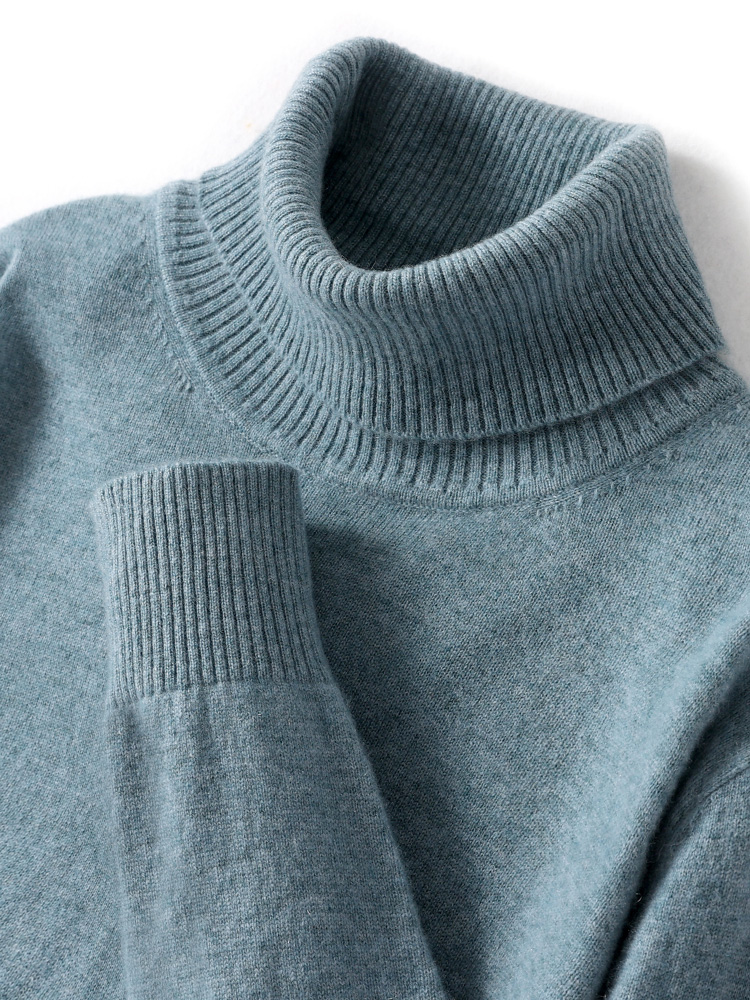 Turtleneck Sweater Men - ฤดูใบไม้ร่วงฤดูหนาวผู้ชายขนสัตว์เสื้อคอเต่าแขนยาว Basic เสื้อกันหนาว Cashmere 100% Merino