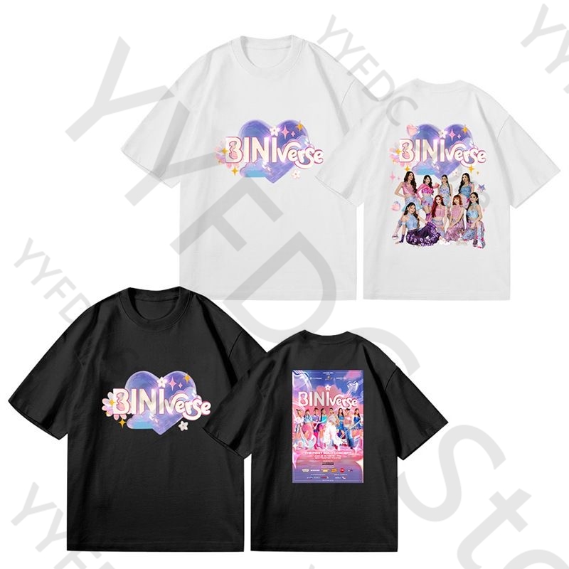 Men'S Fashion Philippines - เสื้อยืด BINI ลายกราฟิกตัวอักษร แฟชั่นเกิร์ลกรุ๊ปฟิลิปปินส์ เสื้อยืดผู้ชาย ผู้หญิง