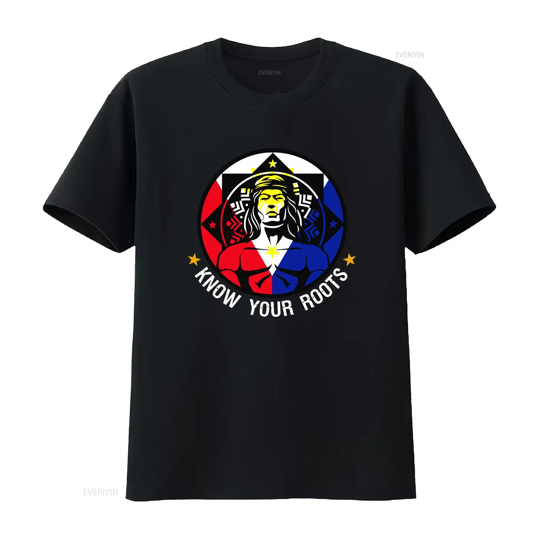 Men'S Fashion Philippines - เสื้อยืดลายชีฟลาปู ฟิลิปปินส์ วินเทจ ลุคสบายๆ ยืดได้ ใส่ได้ทั้งชายและหญิง