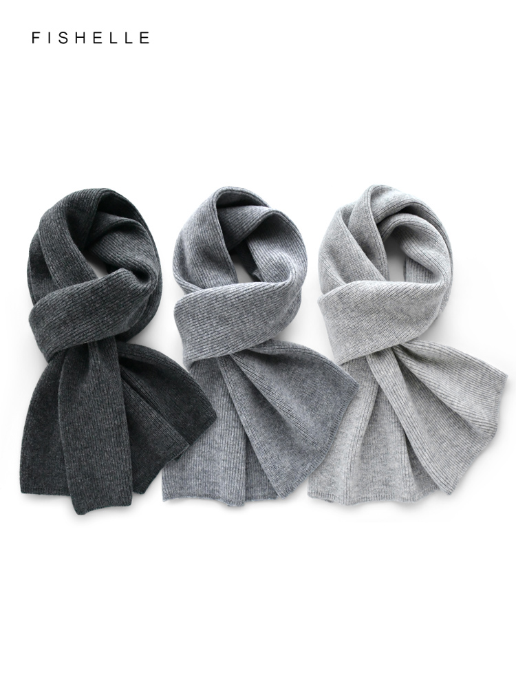 Men Scarf Wool - สีเทาสีทึบผ้าพันคอผ้าพันคอฤดูหนาวชายหญิงผ้าพันคอขนสัตว์ถักผู้หญิง wraps นุ่มผ้าคลุมไหล่หนา lady หรูหราของขวัญ