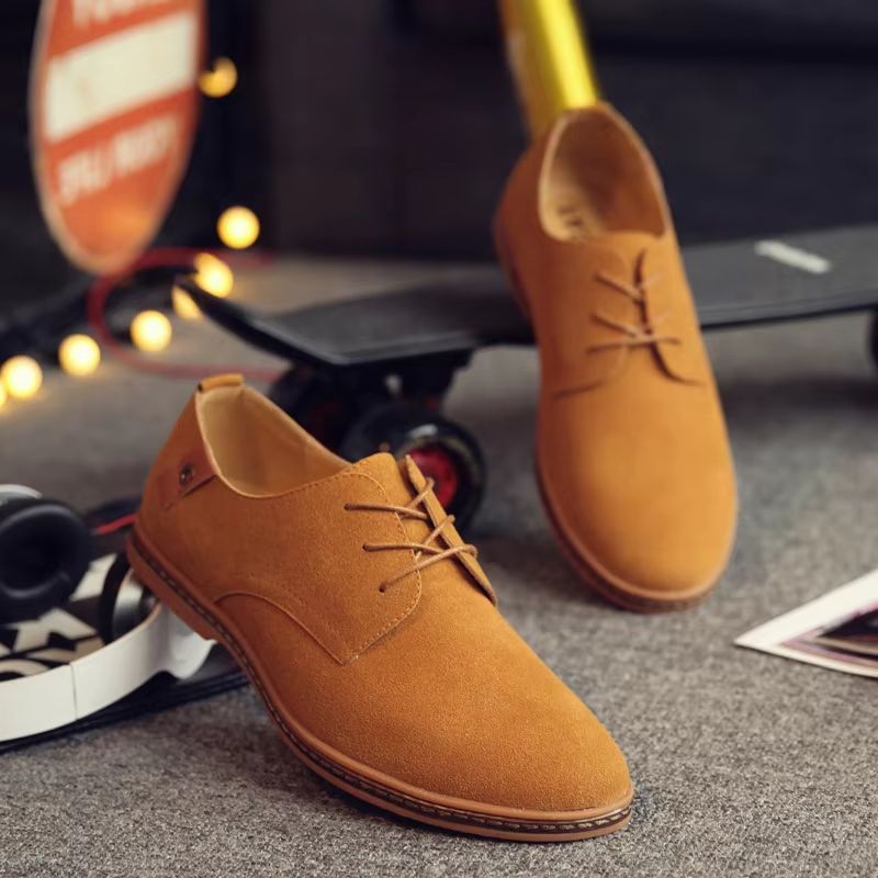 Men'S Fashion Websites - โรงงานรองเท้าผู้ชายขายตรง รองเท้าลำลองหนังนูบัค เว็บไซต์ทางการ รองเท้าผู้ชายแฟชั่นอังกฤษแบบผูกเชือก รองเท้าผ้าใบสำหรับใส่ทำงาน
