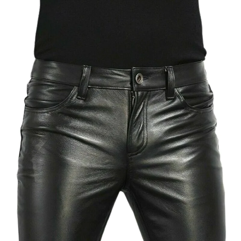 Men Fashion Rave - Choice PU กางเกงหนังผู้ชายแฟชั่น Rock สไตล์ Night