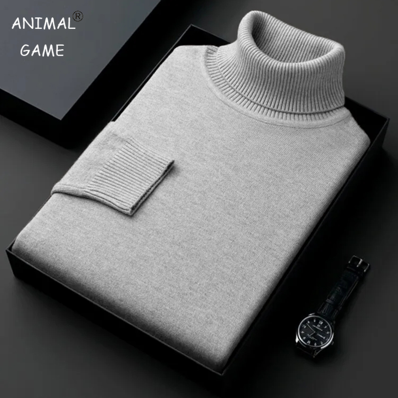 Turtleneck Sweater Men - Sweatwear Mens Anti-pilling คุณภาพสูงถักเสื้อกันหนาว SLIM FIT