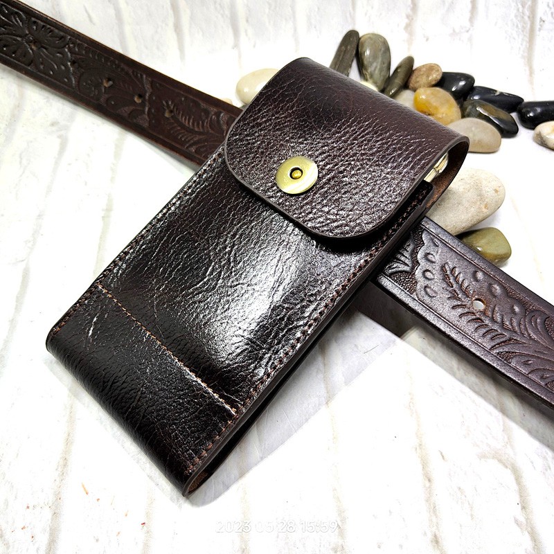 Belt Mens Fashion - กระเป๋าคาดเอวใส่โทรศัพท์มือถือหนังแท้2102DK สำหรับผู้ชาย, กระเป๋าคาดเอวสำหรับ iPhone Samsung Huawei