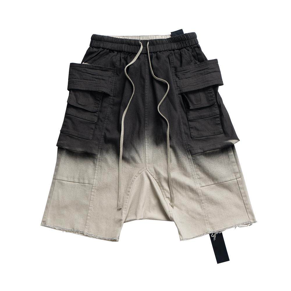 Mens Fashion Dark Grey Pants - กางเกงขาสั้นสีดำเทาเข้มสำหรับผู้ชาย ฤดูร้อน 2026 สไตล์ฮิปฮอป มีซิปคู่ แฟชั่นสตรีทแวร์
