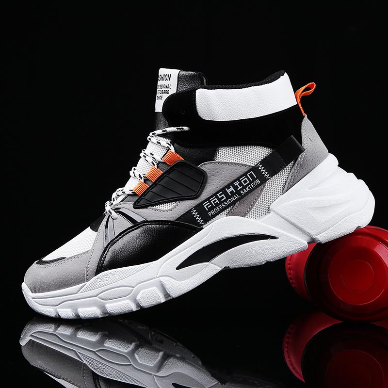 Men'S Fashion Outlets - Hightopฤดูร้อนผู้ชายกีฬารองเท้าMan Runningรองเท้าผู้ชายกีฬารองเท้าผู้ชายTop Topรองเท้าผ้าใบบุรุษรองเท้าเทนนิสเดินสีเทาD-421