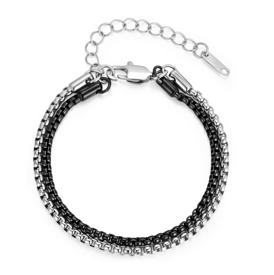 Men'S Fashion Over 30 - สร้อยข้อมือสแตนเลสสตีลแบบเกลียวหลายชั้น สีดำ เครื่องประดับแฟชั่นทันสมัย เรียบง่าย สวมใส่ได้ทุกวัน ของขวัญสำหรับผู้หญิงและผู้ชาย