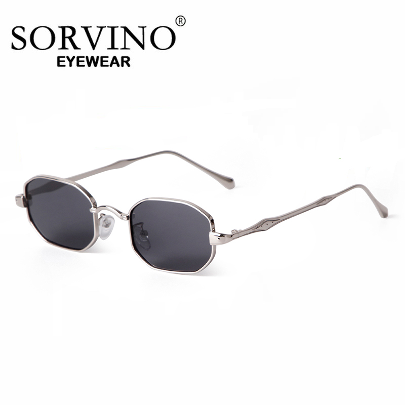 Men'S Fashion Zara - SORVINO สี่เหลี่ยมผืนผ้าแว่นตากันแดดขนาดเล็กสําหรับผู้หญิงผู้ชาย Retro Vintage กรอบโลหะแว่นตา Steampunk