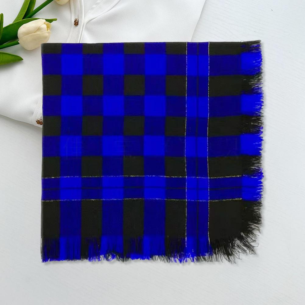 Men'S Fashion Head Scarf - ผ้าพันคอขนแกะเนื้อนุ่ม ผ้าพันคอขนแกะทรงสี่เหลี่ยมพร้อมพู่ตกแต่ง ลายตาราง ผ้าพันคอถักอเนกประสงค์สำหรับผู้หญิง เหมาะสำหรับใช้งานกลางแจ้ง