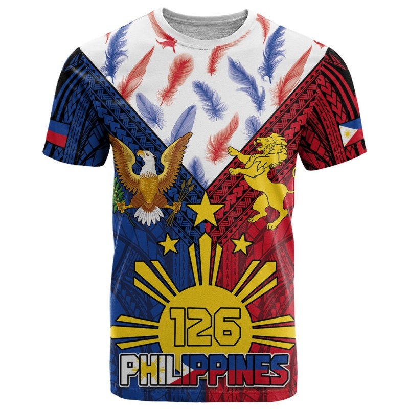 Men'S Fashion Philippines - 3D พิมพ์ลายวันประกาศอิสรภาพของฟิลิปปินส์เสื้อยืดสำหรับผู้ชายรักชาติเสื้อยืดแฟชั่นฤดูร้อนคอกลมแขนสั้นเสื้อยืด