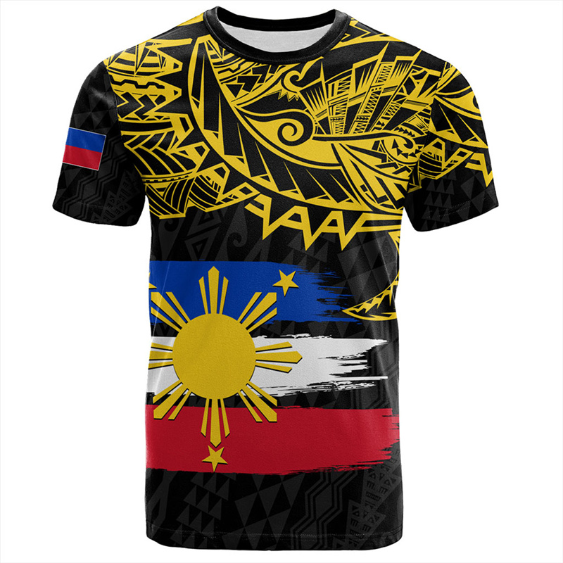 Men'S Fashion Philippines - เสื้อยืดพิมพ์ลายสัญลักษณ์แห่งชาติของฟิลิปปินส์3D ฮาราจูกุเสื้อยืดแฟชั่นเสื้อกราฟิกสไตล์เมารีฟิลิปปินส์