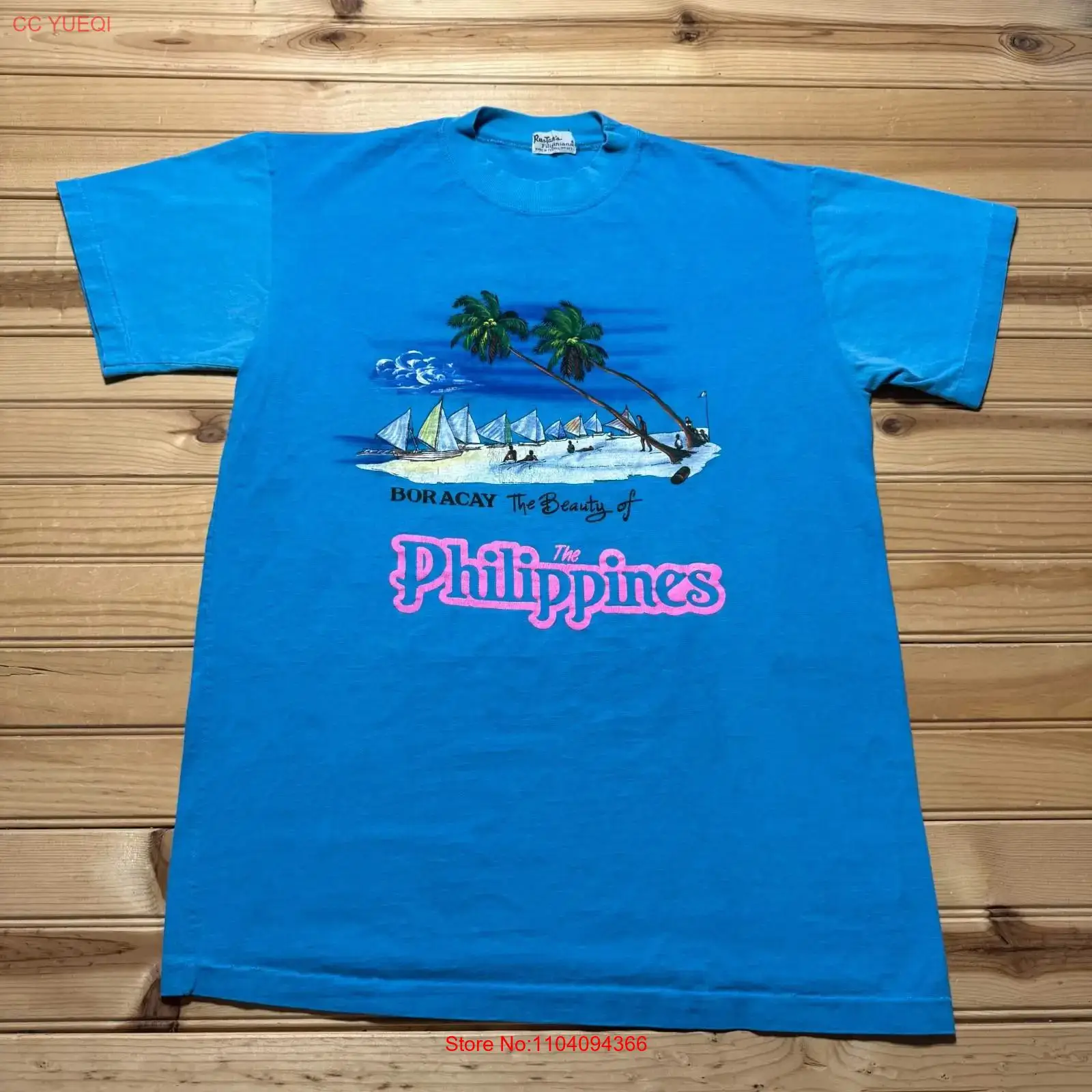 Men'S Fashion Philippines - เสื้อยืดวินเทจยุค 80 โบราไค ฟิลิปปินส์ ของที่ระลึกการเดินทางชายหาดเขตร้อน ไซส์ใหญ่