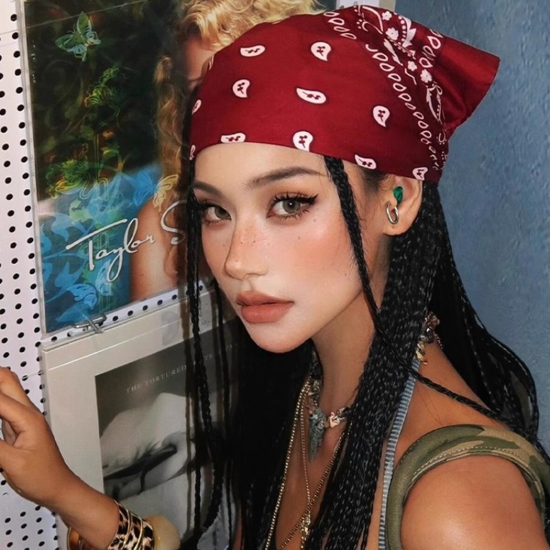 Men'S Fashion Head Scarf - ผ้าพันคอแบบยูนิเซ็กซ์สำหรับผู้ชายและผู้หญิง ผ้าคาดผมสไตล์คาวบอย ผ้าคาดผมสำหรับนักขี่จักรยาน ผ้าคาดศีรษะสำหรับเล่นกีฬา ผ้าพันข้อมือ ผ้าพันศีรษะแบบด้านเดียว