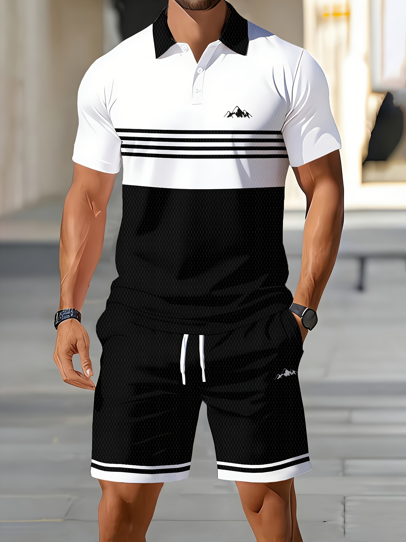 Men'S Fashion Polo - ชุดเสื้อโปโลผู้ชายฤดูร้อนปี 2026 - ลายพิมพ์ 3 มิติ