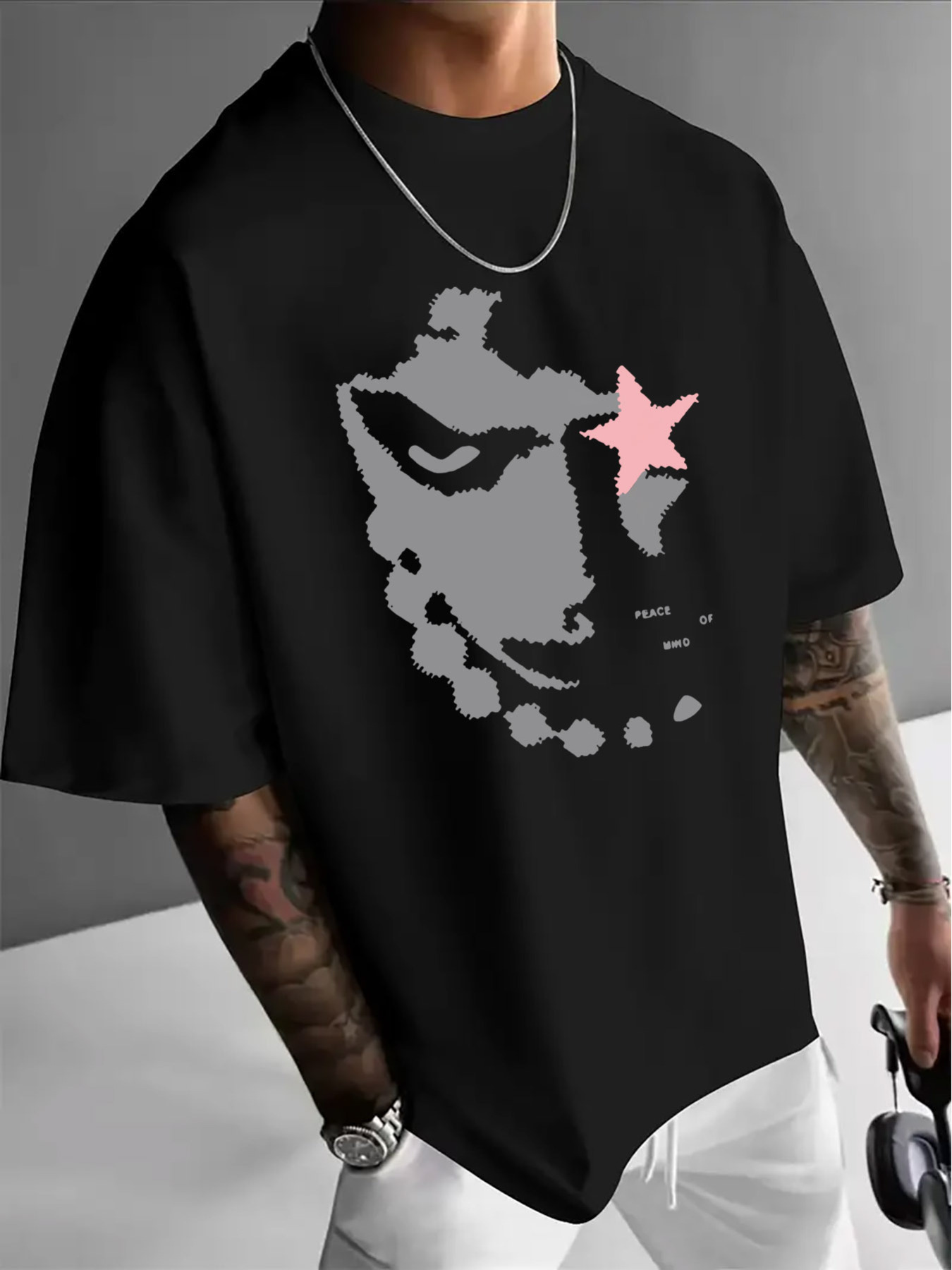 Men'S Fashion App - เสื้อยืดคอกลมลำลองสำหรับผู้ชายพร้อมลายกราฟิกแบบนามธรรม | น้ำหนักเบา แขนสั้น ทรงปกติ เสื้อยืดแฟชั่นฤดูร้อนพร้อมแอพพลิเคชั่น