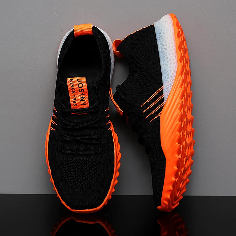 Men'S Fashion Outlets - Plusขนาดน้ำหนักเบาAir Mesh Menกีฬารองเท้าผู้หญิงรองเท้าผ้าใบManสีส้มสีดำBreathableรองเท้าผู้ชายกีฬาgym D-436