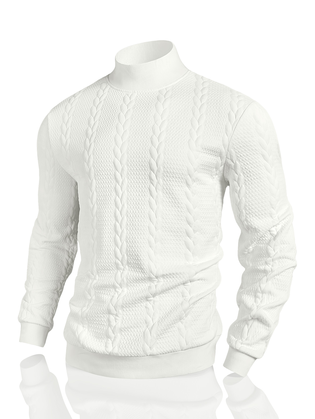 เสื้อสเวตเตอร์คอสูงลำลองลายแจ็ - Turtleneck Sweater Men บทวิจารณ์และราคา