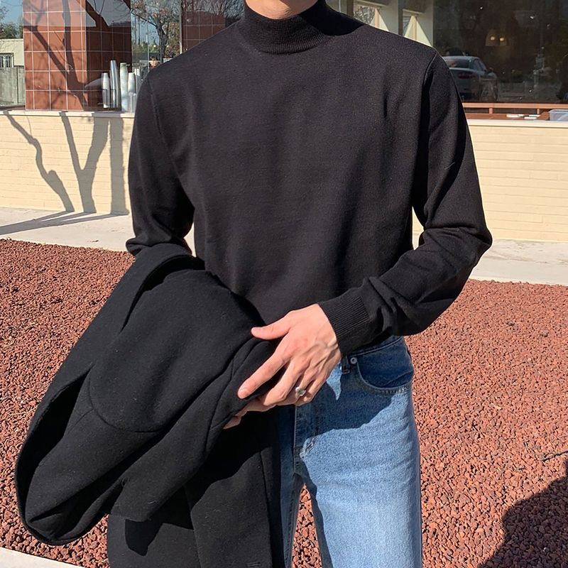 เสื้อสเวตเตอร์คอเต่าครึ่งตัวสํ - Turtleneck Sweater Men บทวิจารณ์และราคา