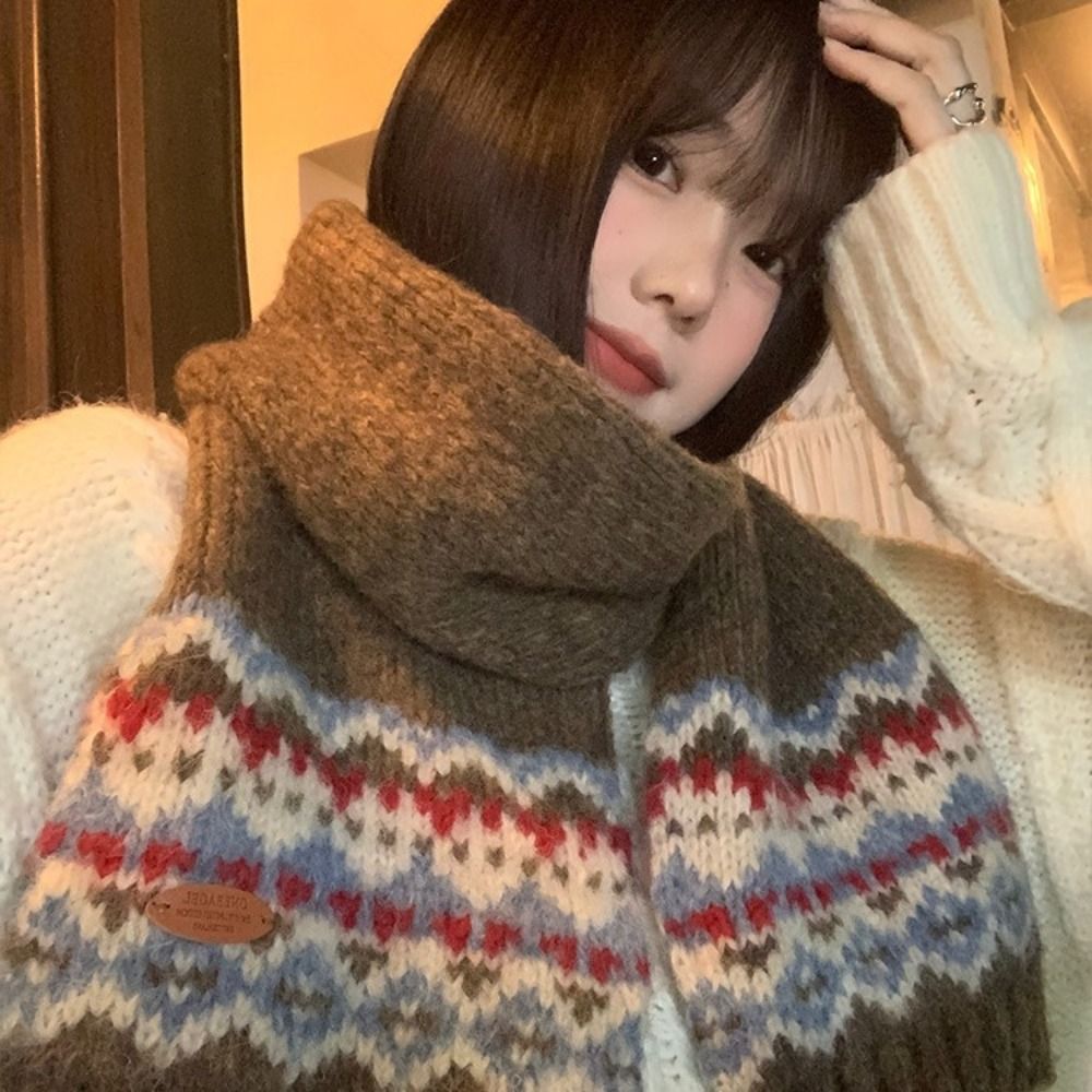 ผ้าพันคอไหมพรมลายแจ็คการ์ดแบบค - Men Scarf Wool บทวิจารณ์และราคา