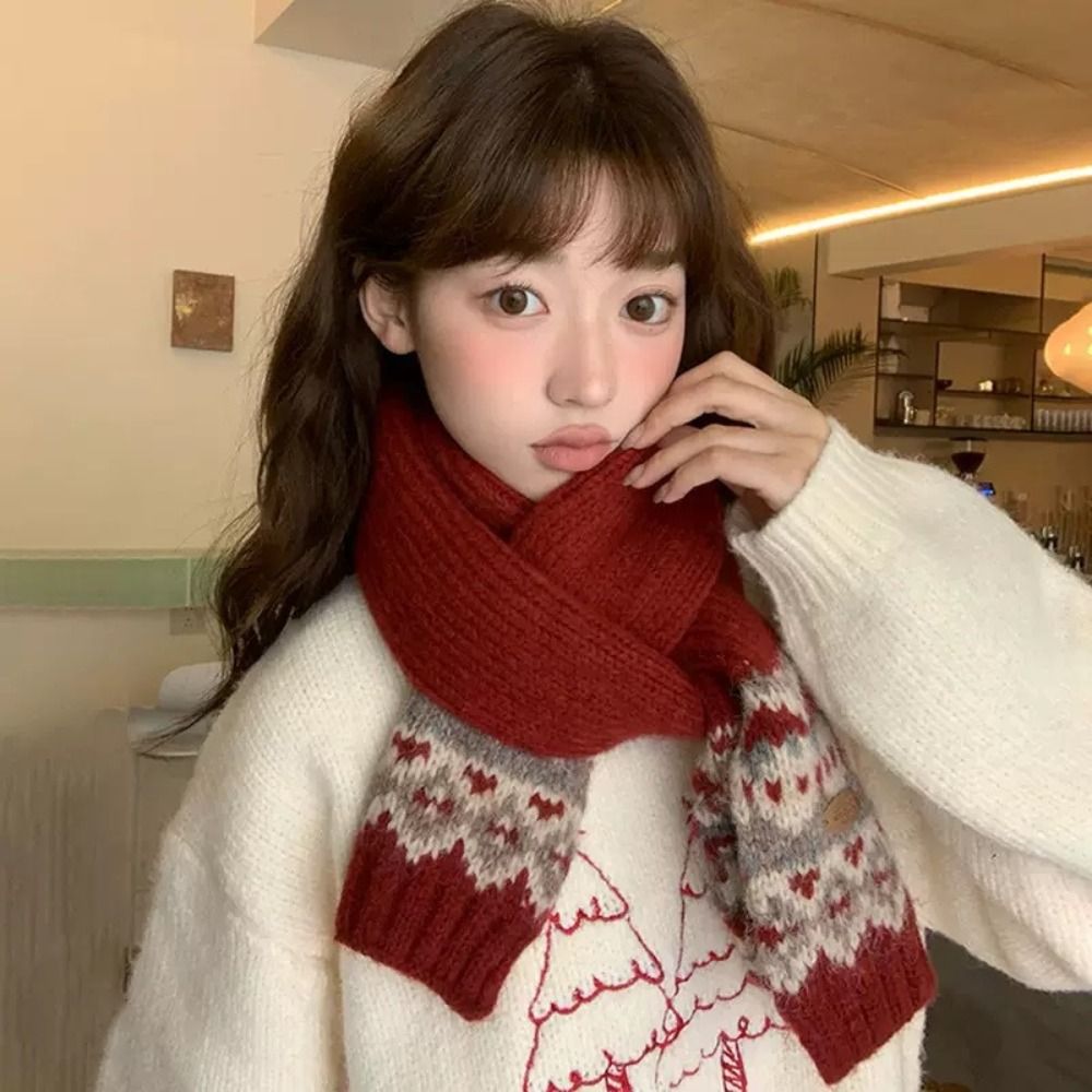 ผ้าพันคอไหมพรมลายแจ็คการ์ดแบบค - Men Scarf Wool บทวิจารณ์และราคา