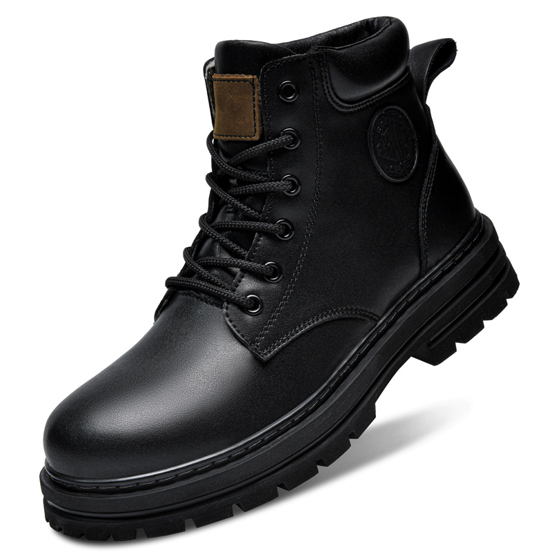 รองเท้าบูทหนังสีดำไซส์ใหญ่ 49  - Fashion Men'S Boots บทวิจารณ์และราคา