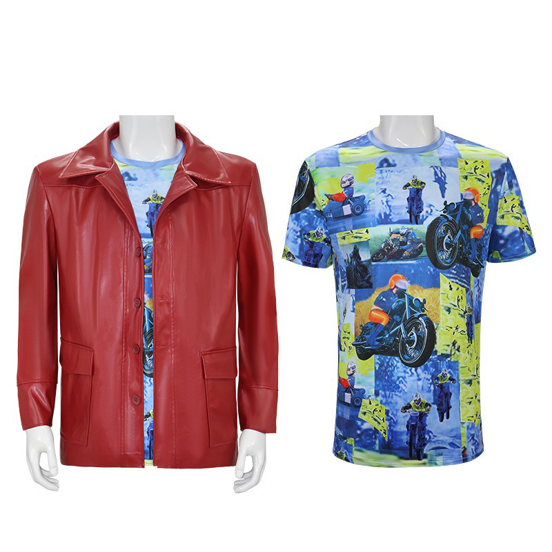 เสื้อแจ็คเก็ตหนังสีแดงสำหรับผู - Men Fashion Rave บทวิจารณ์และราคา