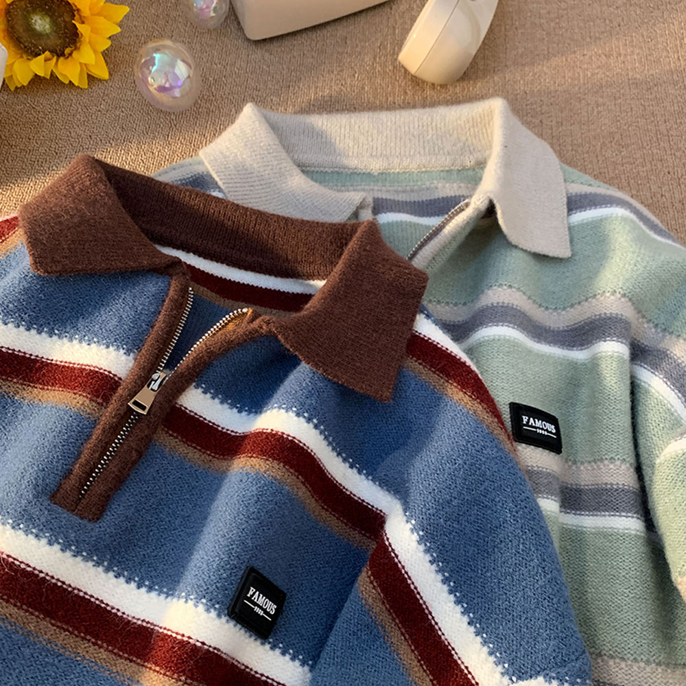 ญี่ปุ่นผู้ชายY2Kถักเสื้อโปโลถั - Turtleneck Sweater Men บทวิจารณ์และราคา