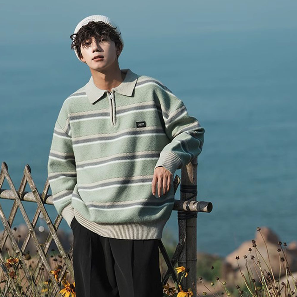 ญี่ปุ่นผู้ชายY2Kถักเสื้อโปโลถั - Turtleneck Sweater Men บทวิจารณ์และราคา
