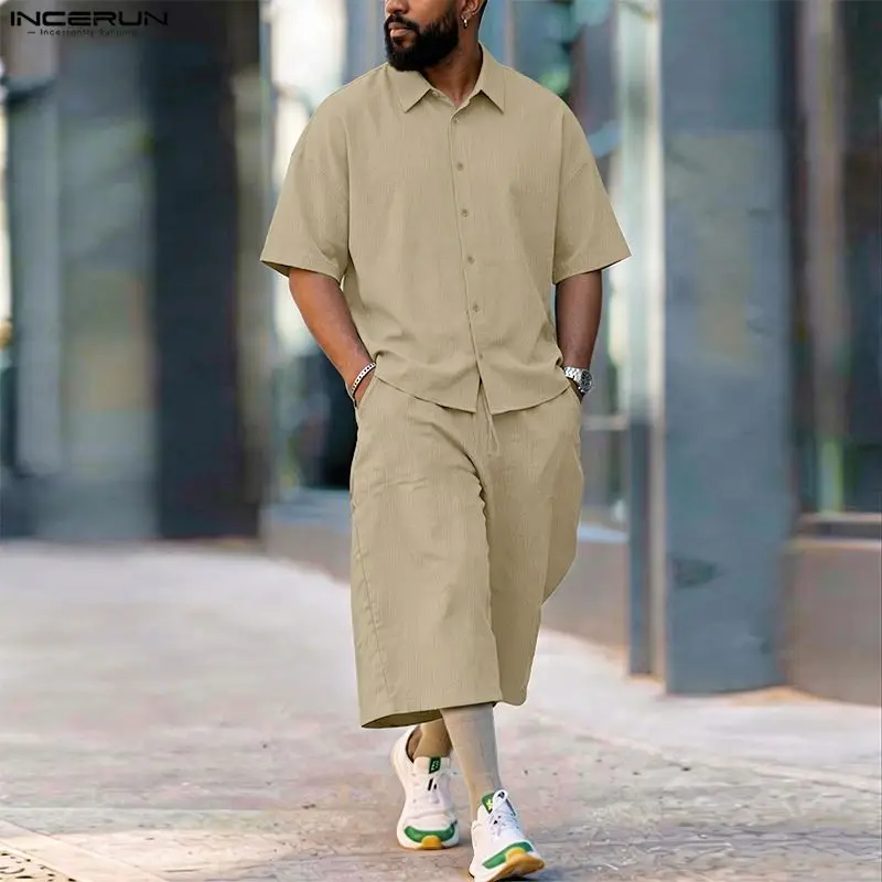INCERUN ชุดเซ็ตผู้ชาย เสื้อเชิ - Men'S Fashion For Summer 2026 บทวิจารณ์และราคา