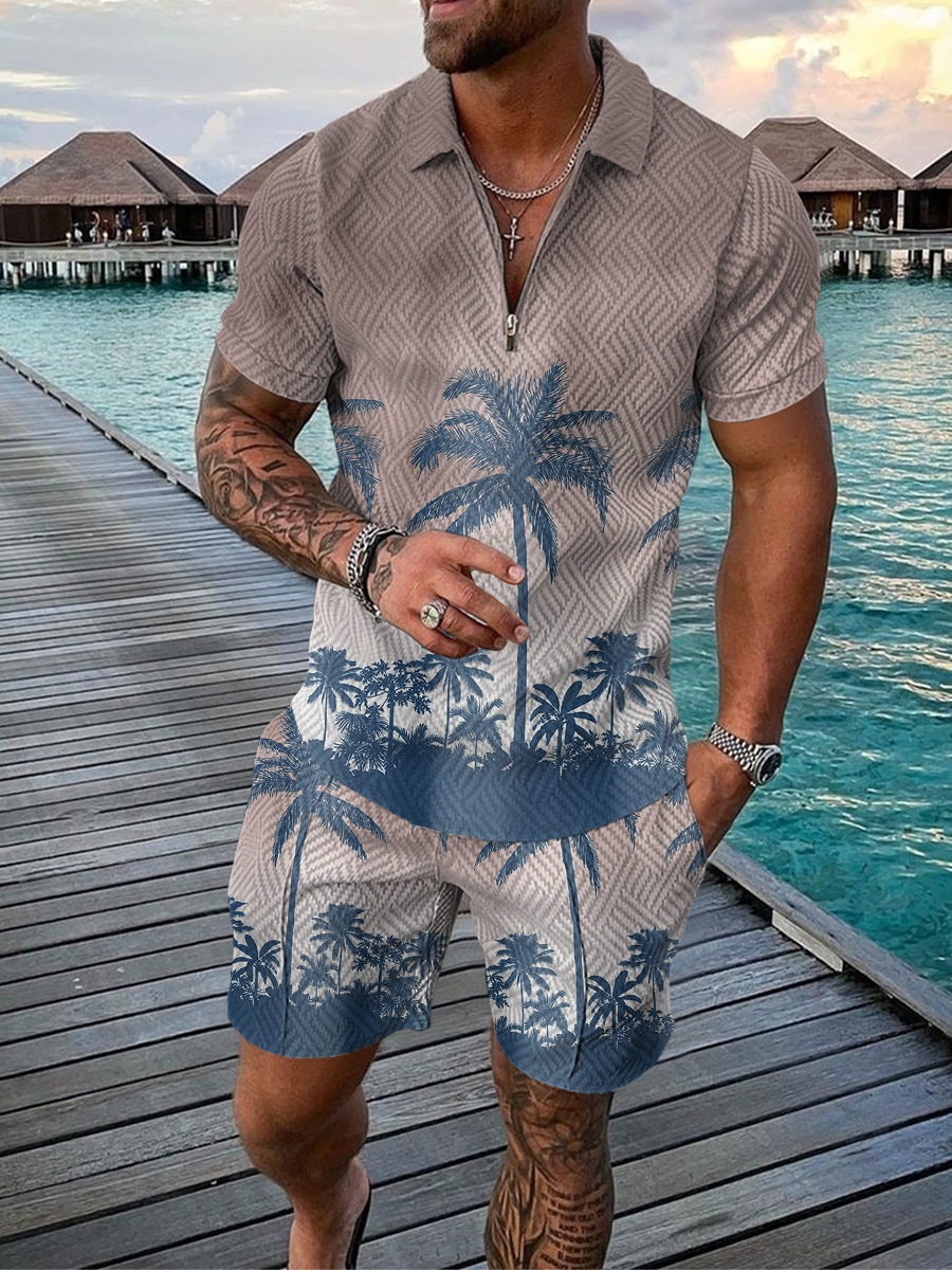 ชุดเซ็ตผู้ชายลายต้นมะพร้าวฮาวา - Men'S Fashion Polo บทวิจารณ์และราคา