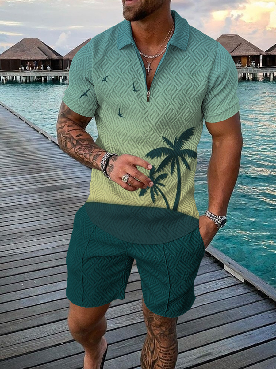 ชุดเซ็ตผู้ชายลายต้นมะพร้าวฮาวา - Men'S Fashion Polo บทวิจารณ์และราคา