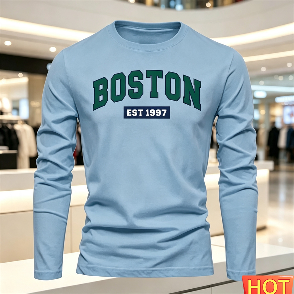 เสื้อยืดแขนยาวผู้ชายลายตัวอักษ - Mens Fashion Ideas บทวิจารณ์และราคา