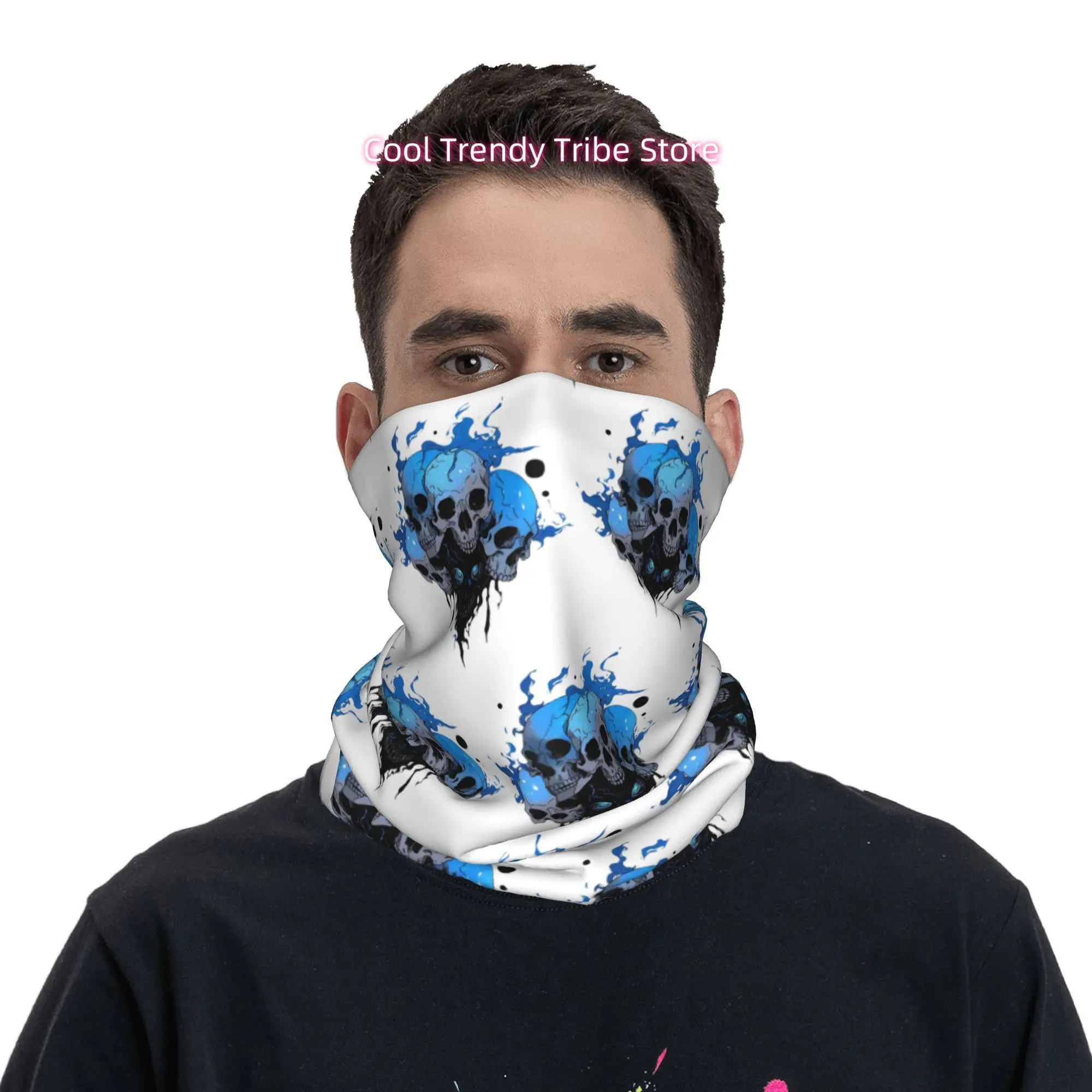 ผ้าพันคอพิมพ์ลายหัวกะโหลกเปลวไ - Men'S Fashion Head Scarf บทวิจารณ์และราคา
