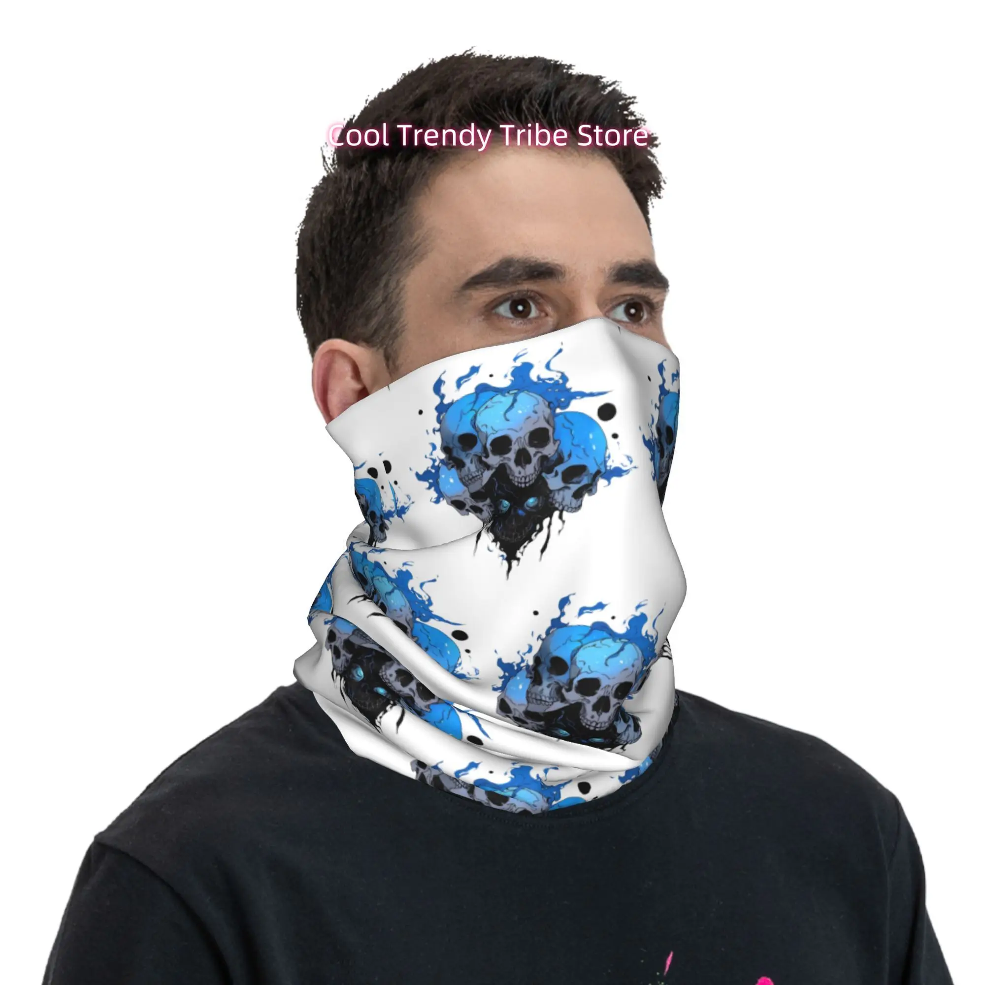 ผ้าพันคอพิมพ์ลายหัวกะโหลกเปลวไ - Men'S Fashion Head Scarf บทวิจารณ์และราคา