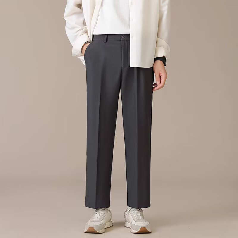 ผู้ชายแฟชั่นทรงหลวมยาวถึงข้อเท - Mens Fashion Dark Grey Pants บทวิจารณ์และราคา