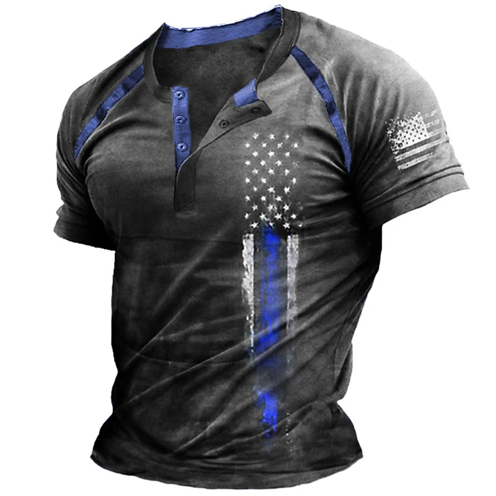 เสื้อเชิ้ตเฮนรี่พิมพ์ลายธงชาติ - Mens Fashion Ideas บทวิจารณ์และราคา