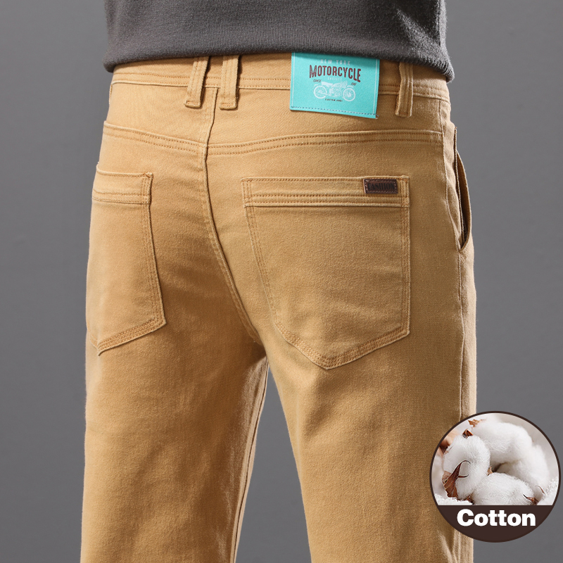 กางเกงยีนส์ผู้ชายทรงตรงผ้าฝ้าย - Mens Fashion Dark Grey Pants บทวิจารณ์และราคา