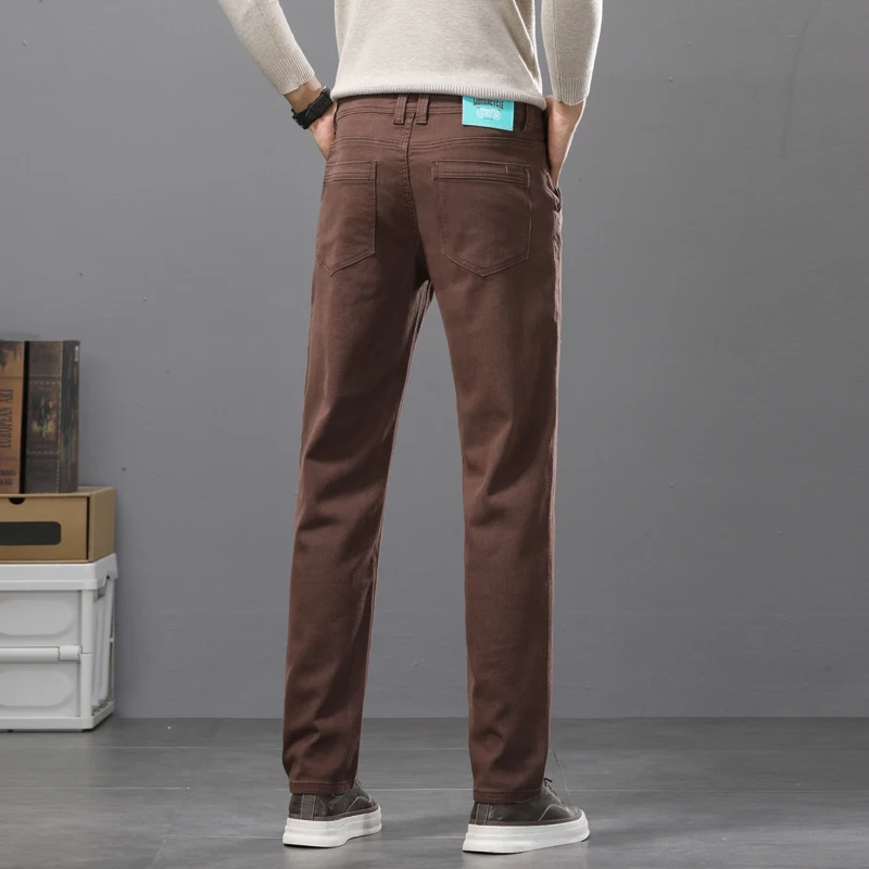กางเกงยีนส์ผู้ชายทรงตรงผ้าฝ้าย - Mens Fashion Dark Grey Pants บทวิจารณ์และราคา