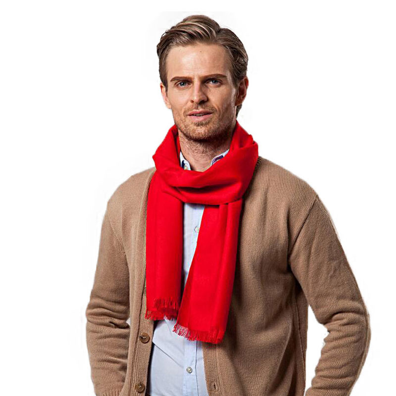 แฟชั่นฤดูหนาวสีทึบผู้ชายผ้าพัน - Men Scarf Wool บทวิจารณ์และราคา