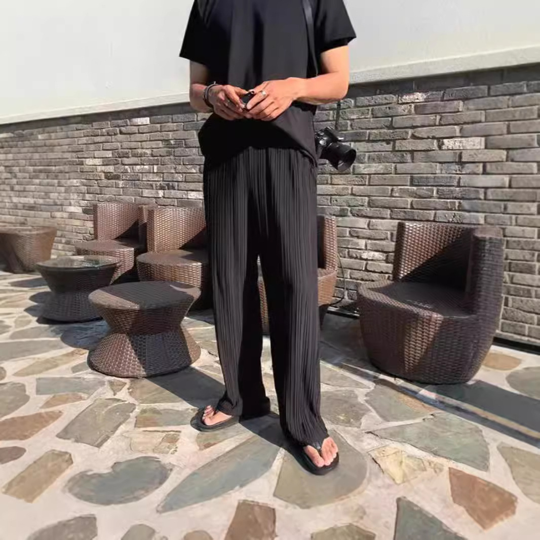 กางเกงสแล็คผู้ชายสไตล์อเมริกัน - Mens Fashion Dark Grey Pants บทวิจารณ์และราคา
