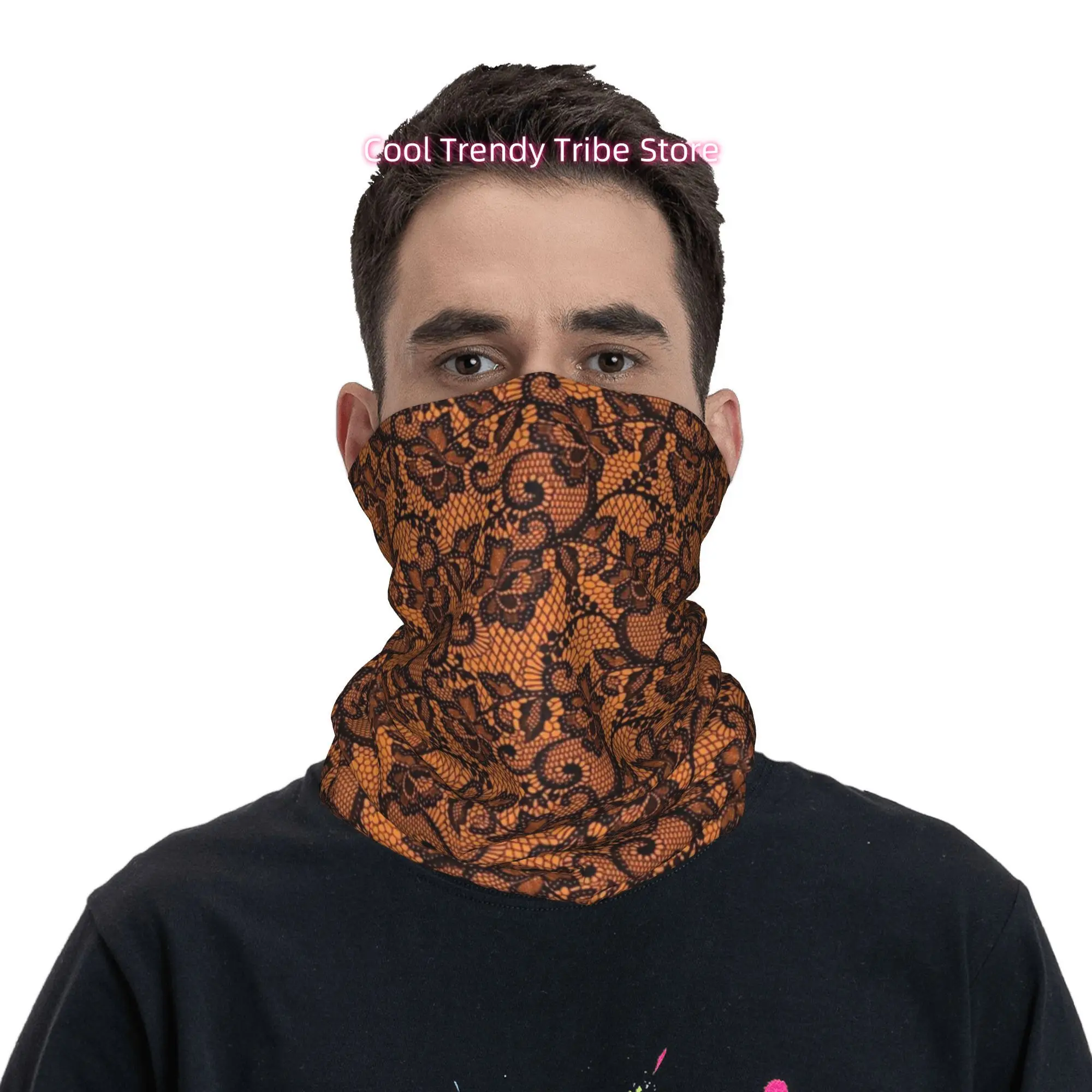 ผ้าพันคอพิมพ์ลายดอกไม้ลูกไม้สี - Men'S Fashion Head Scarf บทวิจารณ์และราคา