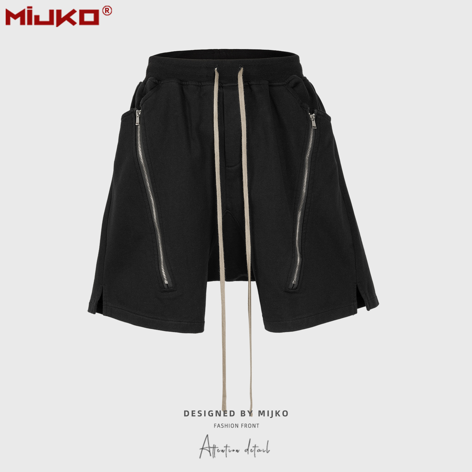 MIJKO กางเกงขาสั้นสีดำสีเทาเข้ - Mens Fashion Dark Grey Pants บทวิจารณ์และราคา